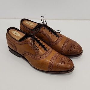 Allen Edmonds Strand Men's Cap-Toe Oxfords 11 D Walnut Made in USA RARE EUC NICE